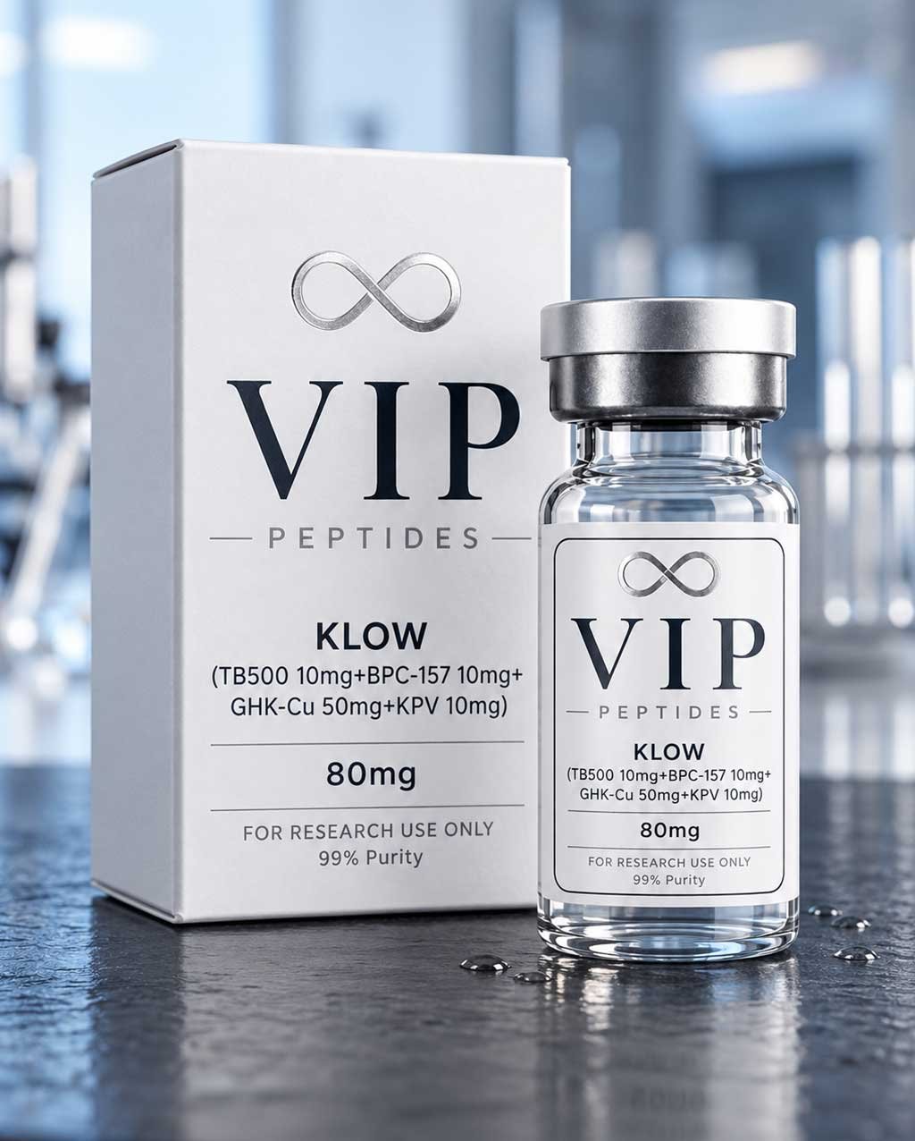KLOW 80 mg – GHK-Cu 50 mg / BPC-157 10 mg / TB-500 10 mg / KPV 10 mg